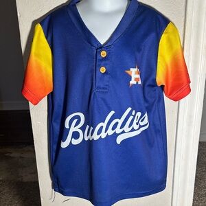 Buddies Kids Blue and Orange Baseball Jersey